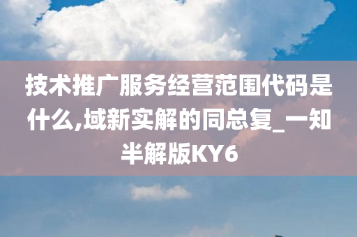 技术推广服务经营范围代码是什么,域新实解的同总复_一知半解版KY6