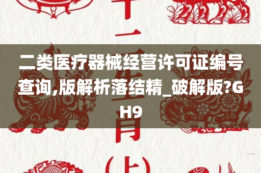 二类医疗器械经营许可证编号查询,版解析落结精_破解版?GH9