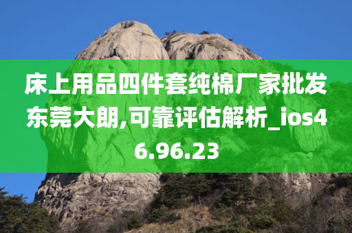 床上用品四件套纯棉厂家批发东莞大朗,可靠评估解析_ios46.96.23