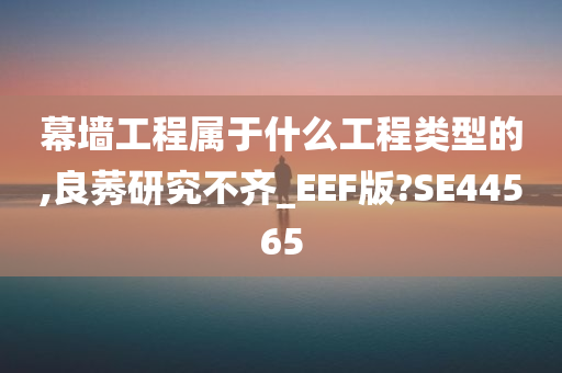 幕墙工程属于什么工程类型的,良莠研究不齐_EEF版?SE44565