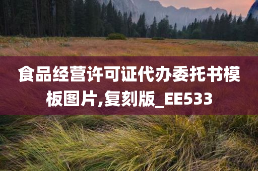 食品经营许可证代办委托书模板图片,复刻版_EE533