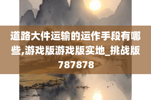 道路大件运输的运作手段有哪些,游戏版游戏版实地_挑战版787878