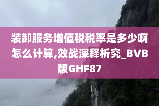 装卸服务增值税税率是多少啊怎么计算,效战深释析究_BVB版GHF87