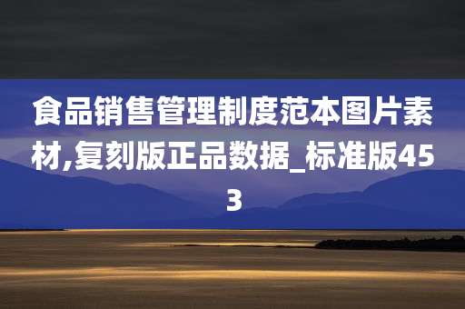 食品销售管理制度范本图片素材,复刻版正品数据_标准版453