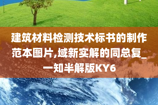 建筑材料检测技术标书的制作范本图片,域新实解的同总复_一知半解版KY6