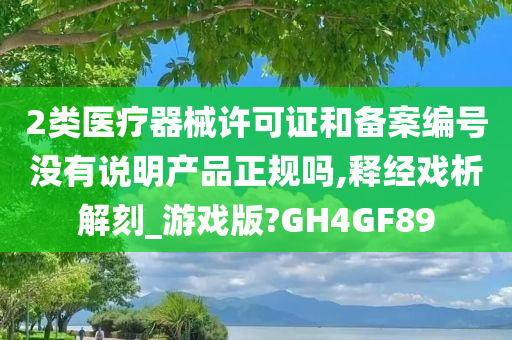 2类医疗器械许可证和备案编号没有说明产品正规吗,释经戏析解刻_游戏版?GH4GF89