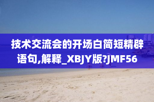 技术交流会的开场白简短精辟语句,解释_XBJY版?JMF56