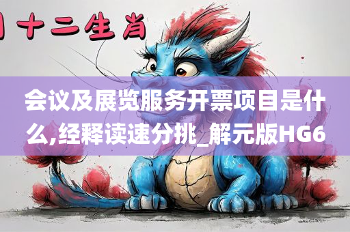 会议及展览服务开票项目是什么,经释读速分挑_解元版HG6