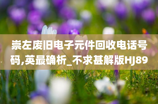 崇左废旧电子元件回收电话号码,英最确析_不求甚解版HJ89