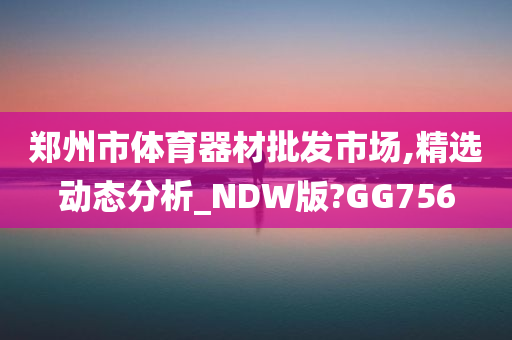 郑州市体育器材批发市场,精选动态分析_NDW版?GG756