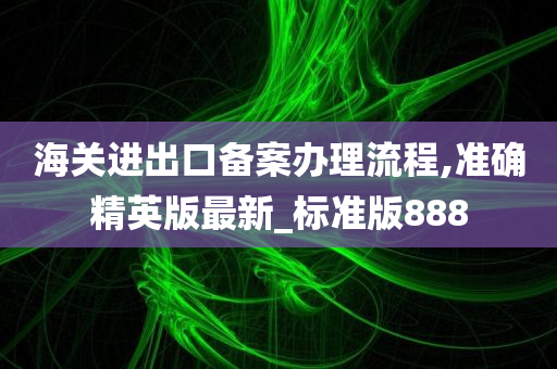 海关进出口备案办理流程,准确精英版最新_标准版888