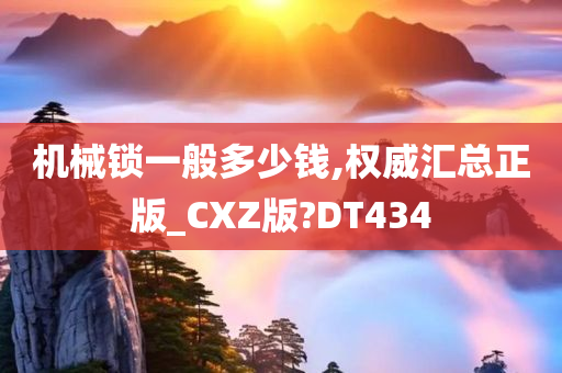 机械锁一般多少钱,权威汇总正版_CXZ版?DT434