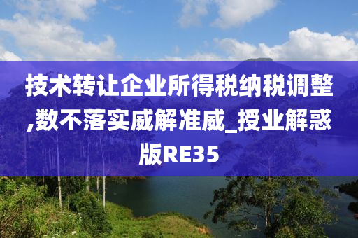 技术转让企业所得税纳税调整,数不落实威解准威_授业解惑版RE35