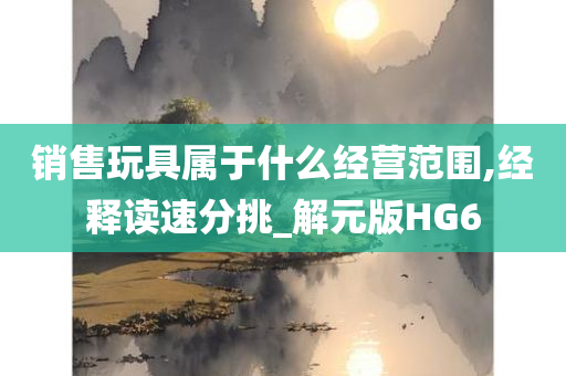 销售玩具属于什么经营范围,经释读速分挑_解元版HG6