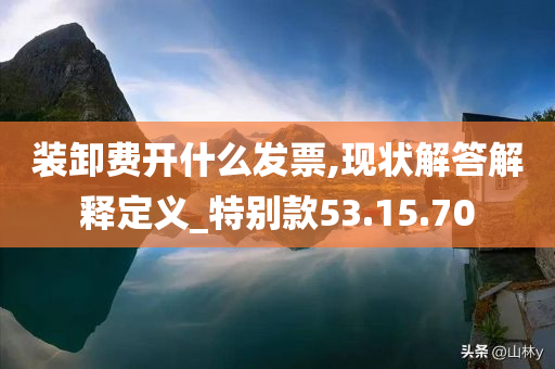 装卸费开什么发票,现状解答解释定义_特别款53.15.70