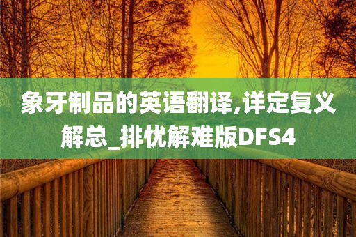 象牙制品的英语翻译,详定复义解总_排忧解难版DFS4