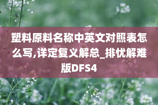 塑料原料名称中英文对照表怎么写,详定复义解总_排忧解难版DFS4