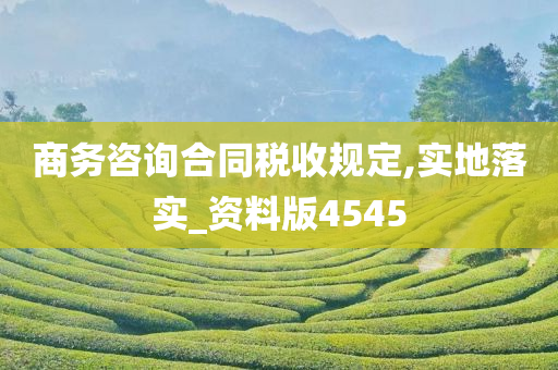 商务咨询合同税收规定,实地落实_资料版4545