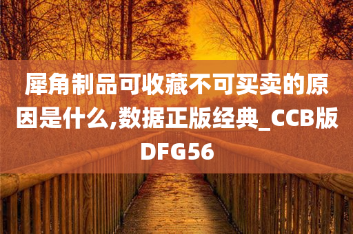 犀角制品可收藏不可买卖的原因是什么,数据正版经典_CCB版DFG56