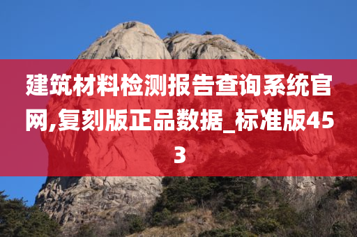 建筑材料检测报告查询系统官网,复刻版正品数据_标准版453