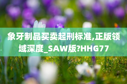 象牙制品买卖起刑标准,正版领域深度_SAW版?HHG77