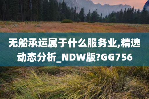 无船承运属于什么服务业,精选动态分析_NDW版?GG756