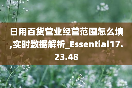 日用百货营业经营范围怎么填,实时数据解析_Essential17.23.48