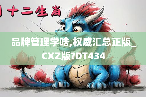 品牌管理学啥,权威汇总正版_CXZ版?DT434