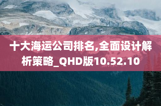 十大海运公司排名,全面设计解析策略_QHD版10.52.10