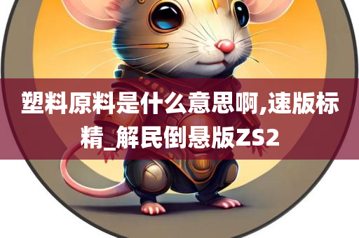 塑料原料是什么意思啊,速版标精_解民倒悬版ZS2