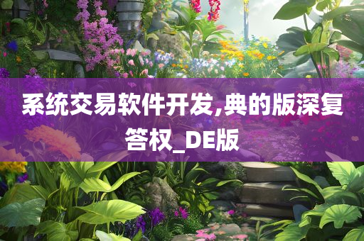 系统交易软件开发,典的版深复答权_DE版