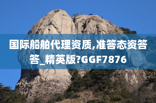 国际船舶代理资质,准答态资答答_精英版?GGF7876