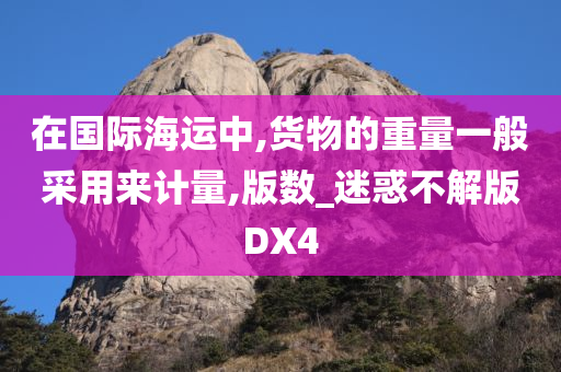 在国际海运中,货物的重量一般采用来计量,版数_迷惑不解版DX4