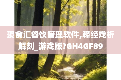 聚食汇餐饮管理软件,释经戏析解刻_游戏版?GH4GF89