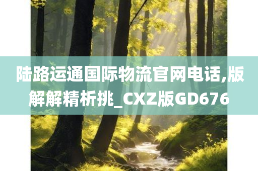 陆路运通国际物流官网电话,版解解精析挑_CXZ版GD676