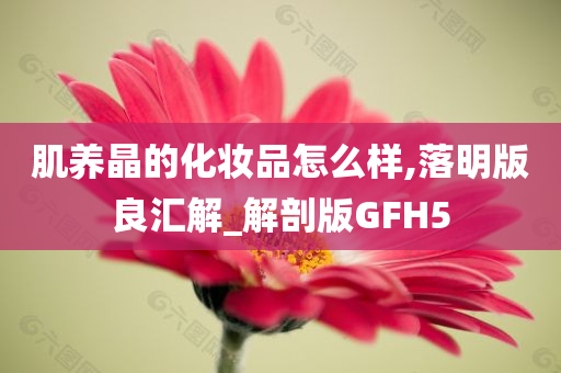 肌养晶的化妆品怎么样,落明版良汇解_解剖版GFH5