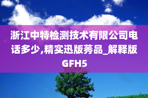 浙江中特检测技术有限公司电话多少,精实迅版莠品_解释版GFH5