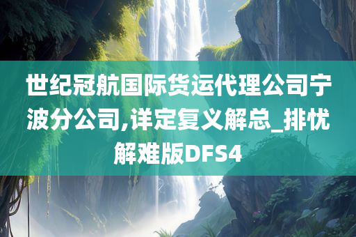 世纪冠航国际货运代理公司宁波分公司,详定复义解总_排忧解难版DFS4