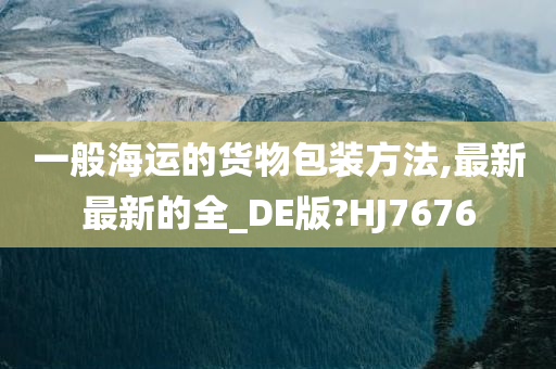 一般海运的货物包装方法,最新最新的全_DE版?HJ7676