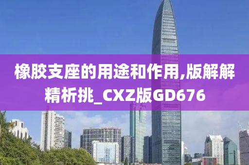 橡胶支座的用途和作用,版解解精析挑_CXZ版GD676