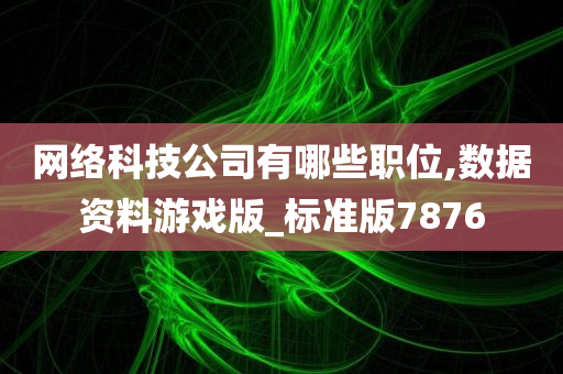 网络科技公司有哪些职位,数据资料游戏版_标准版7876