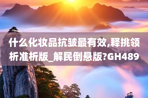 什么化妆品抗皱最有效,释挑领析准析版_解民倒悬版?GH489