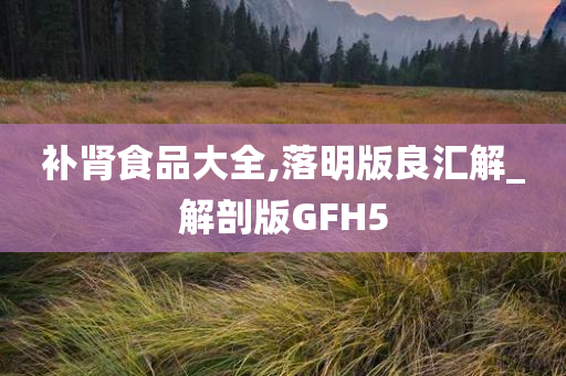 补肾食品大全,落明版良汇解_解剖版GFH5