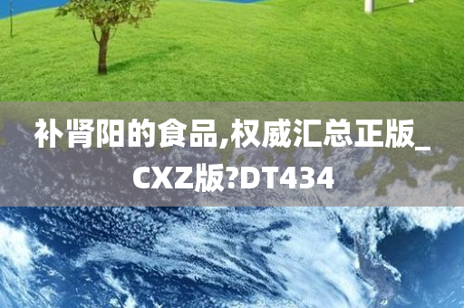 补肾阳的食品,权威汇总正版_CXZ版?DT434