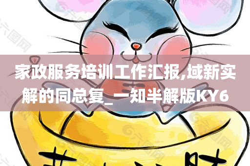 家政服务培训工作汇报,域新实解的同总复_一知半解版KY6