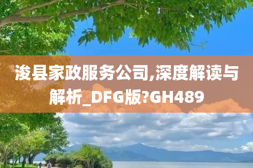 浚县家政服务公司,深度解读与解析_DFG版?GH489