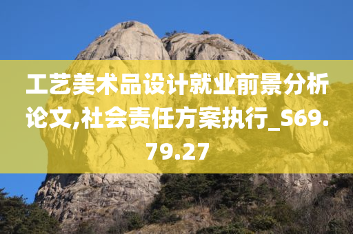 工艺美术品设计就业前景分析论文,社会责任方案执行_S69.79.27