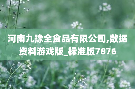 河南九豫全食品有限公司,数据资料游戏版_标准版7876