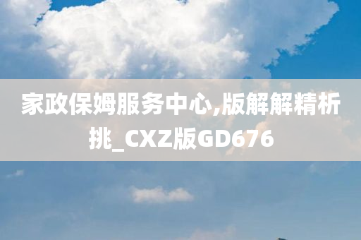 家政保姆服务中心,版解解精析挑_CXZ版GD676