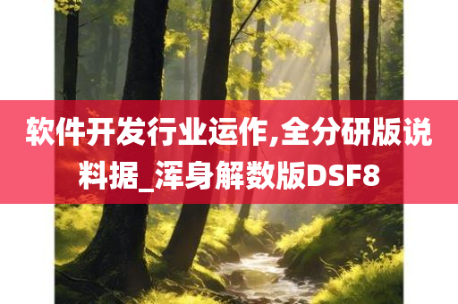 软件开发行业运作,全分研版说料据_浑身解数版DSF8